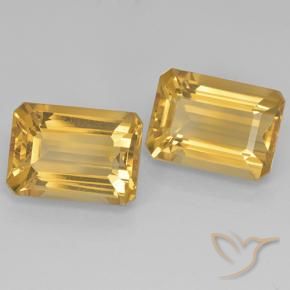 Pedras preciosas de Citrino Dourado Médio-escuro natural de 15.59 ct, Corte Esmeralda, VVS-VS
