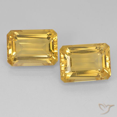 15.40ctw Natural Laranja Dourado Profundo Citrino, Corte Esmeralda, VVS-VS