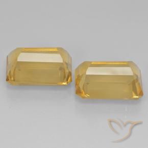 Pedras preciosas de Citrino Laranja Dourado Profundo natural de 15.59 ct, Corte Octógono / Esmeralda, VVS-VS