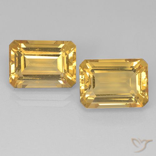 15.05ctw Natural Dourado Médio-escuro Citrino, Corte Esmeralda, VVS-VS