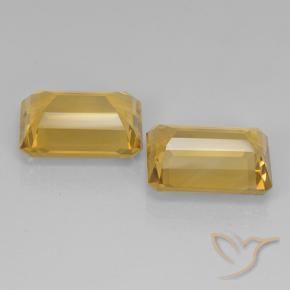 Pedras preciosas de Citrino Dourado natural de 14.27 ct, Corte Octógono / Esmeralda, VVS-VS