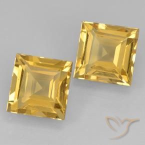 Pedras preciosas de Citrino Dourado natural de 2.18 ct, Quadrado, VVS-VS