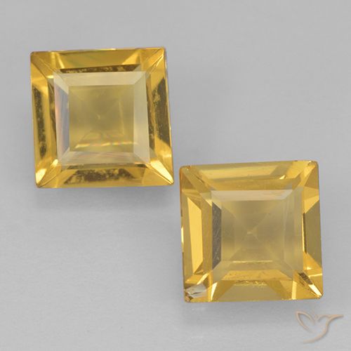 1.75ctw Natural ouro médio Citrino, Quadrado, VVS-VS