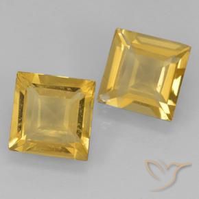 Pedras preciosas de Citrino ouro médio natural de 1.75 ct, Quadrado, VVS-VS