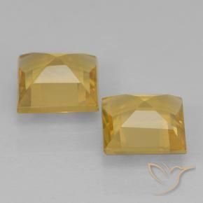Pedras preciosas de Citrino ouro médio natural de 1.75 ct, Quadrado, VVS-VS
