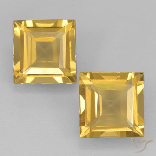 1.90ctw Natural ouro médio Citrino, Quadrado, VVS-VS