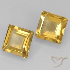 Pedras preciosas de Citrino ouro médio natural de 1.90 ct, Quadrado, VVS-VS