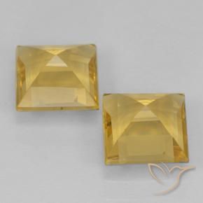 Pedras preciosas de Citrino ouro médio natural de 1.90 ct, Quadrado, VVS-VS