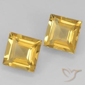 Pedras preciosas de Citrino Dourado natural de 2.27 ct, Quadrado, VVS-VS