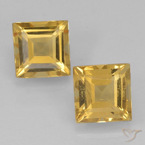 2.07ctw Natural ouro médio Citrino, Quadrado, VVS-VS