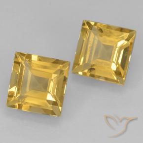 Pedras preciosas de Citrino ouro médio natural de 2.07 ct, Quadrado, VVS-VS