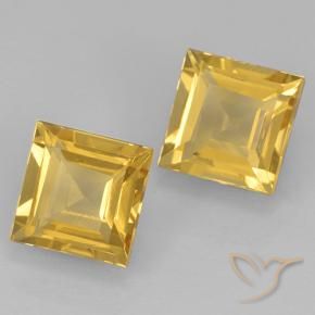 Pedras preciosas de Citrino ouro médio natural de 1.98 ct, Quadrado, VVS-VS