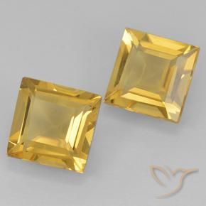 Pedras preciosas de Citrino ouro médio natural de 1.83 ct, Quadrado, VVS-VS