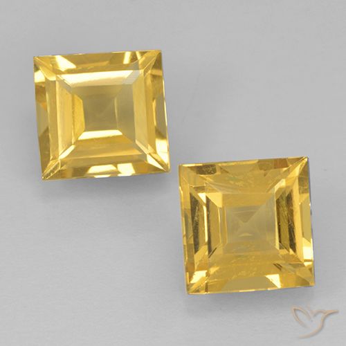 1.99ctw Natural ouro médio Citrino, Quadrado, VVS-VS