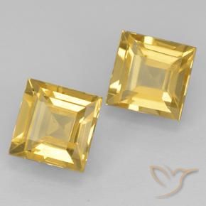 Pedras preciosas de Citrino Dourado natural de 2.05 ct, Quadrado, VVS-VS