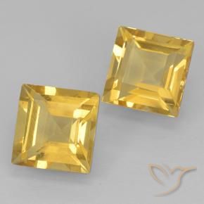 Pedras preciosas de Citrino Dourado natural de 2.21 ct, Quadrado, VVS-VS