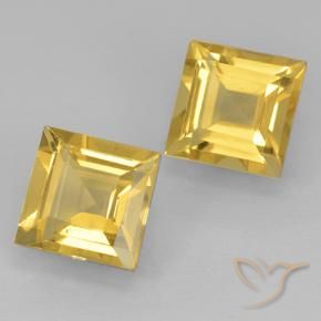 Pedras preciosas de Citrino Dourado natural de 2.28 ct, Quadrado, VVS-VS