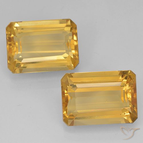 13.54ctw Natural Dourado Escuro Citrino, Corte Esmeralda, VVS-VS