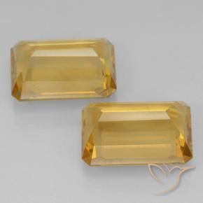 Pedras preciosas de Citrino Dourado Escuro natural de 13.54 ct, Corte Octógono / Esmeralda, VVS-VS