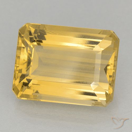 12.21ct Natural Dourado médio Citrino, Corte Esmeralda, VVS