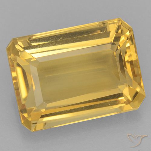 11.38ct Natural Dourado Citrino, Corte Esmeralda, VVS