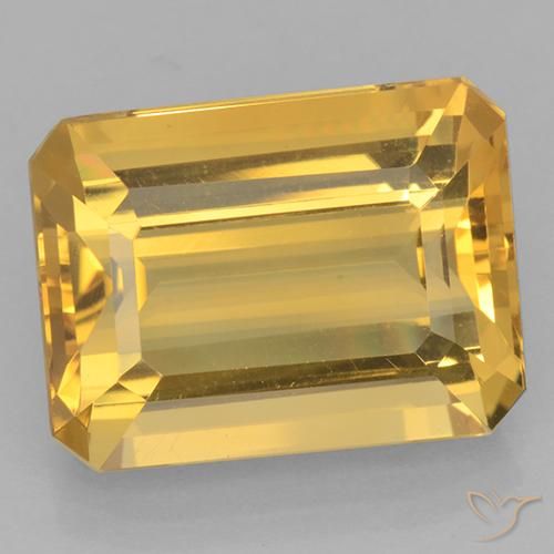 Citrino amarelo de 10,85 quilates, corte octogonal de 16,1 x 12 mm do Brasil, Photo A