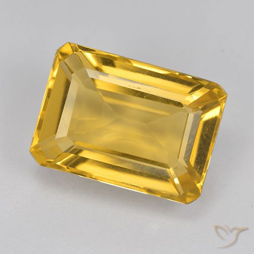 7.37ct Natural Dourado Citrino, Corte Esmeralda, VVS-VS