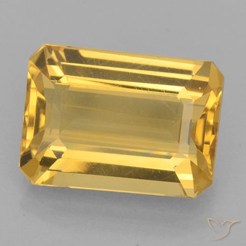 6.45ct Natural Dourado Citrino, Corte Esmeralda, VVS
