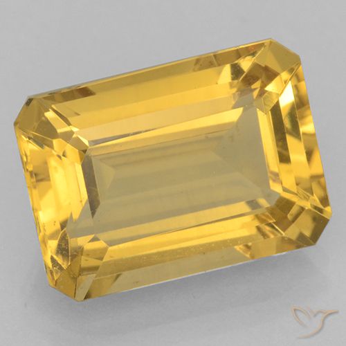 Citrino amarelo de 6,95 quilates, corte octogonal de 13,9 x 10,1 mm do Brasil, Photo A