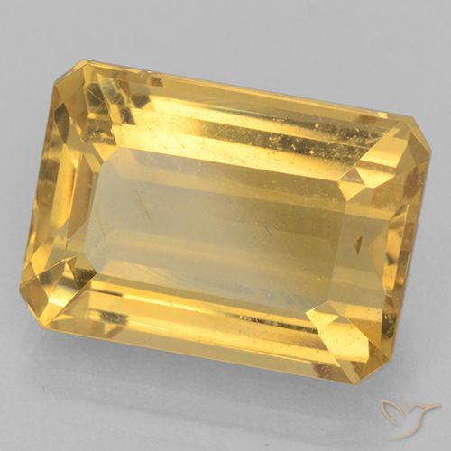 7.69ct Natural Dourado Citrino, Corte Esmeralda, VVS-VS