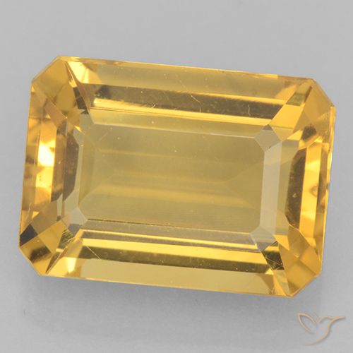6.60ct Natural ouro médio Citrino, Corte Esmeralda, VVS