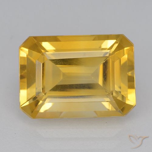 6.94ct Natural Laranja Dourada Citrino, Corte Esmeralda, VVS-VS