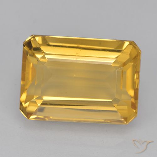 8.50ct Natural Dourado médio Citrino, Corte Esmeralda, VVS-VS