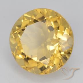 Citrino ouro médio Natural 5.78ct, Redondo, VVS