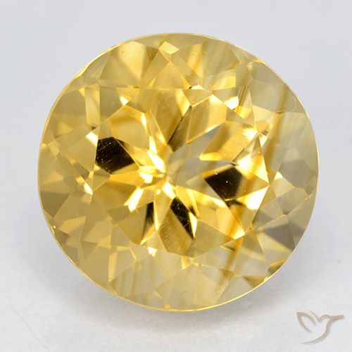 6.16ct Natural ouro médio Citrino, Redondo, VVS