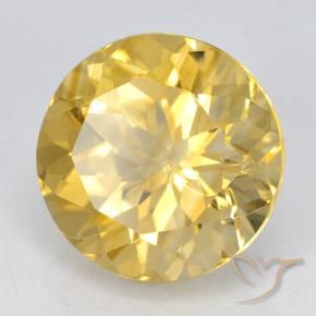 Citrino ouro médio Natural 6.16ct, Redondo, VVS