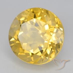 Citrino Dourado Natural 6.20ct, Redondo, VVS