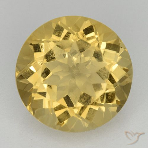 Citrino amarelo de 5,71 ct, corte redondo de 12 mm do Brasil, Photo A