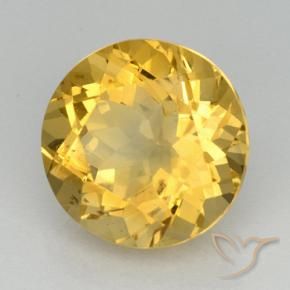 Citrino Dourado Natural 5,91ct, Corte Redondo, VVS-VS