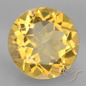 Citrino amarelo claro natural 5,65ct, corte redondo, VVS