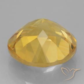 Citrino amarelo claro natural 5,65ct, corte redondo, VVS