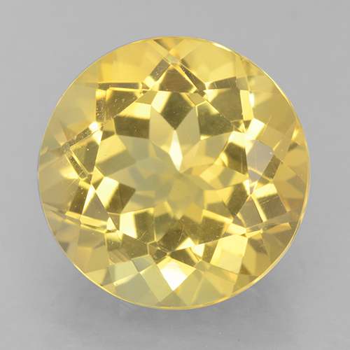 Citrino amarelo natural 6,15ct, corte redondo, VVS