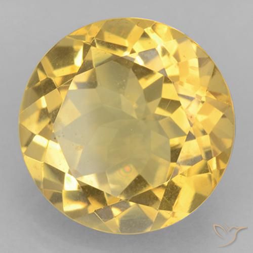 Citrino Amarelo Dourado Claro Natural 5.88ct, Redondo, VVS