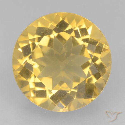 5.84ct Natural Ouro Citrino, Redondo, VVS
