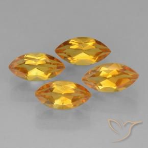 Pedras preciosas de Citrino Laranja escuro-dourado natural de 1.16 ct, Marquesa, VVS-VS