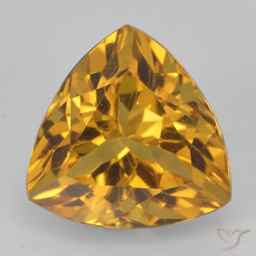 2.33ct Natural Laranja Dourado Profundo Citrino, Trilhão, VVS