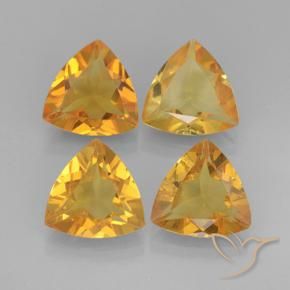 Pedras preciosas de Citrino Laranja Profundo-Ouro natural de 6.92 ct, Trilhão, VVS-VS