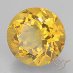 Citrino ouro médio Natural 6.39ct, Redondo, VVS
