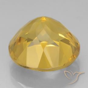 Citrino ouro médio Natural 6.39ct, Redondo, VVS