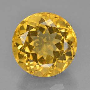 Citrino amarelo natural 12,60ct, corte redondo, VVS